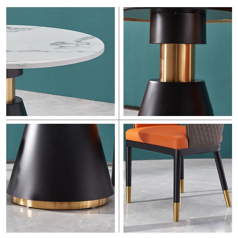 Home Furniture Titanium Stainless Steel Steel Marble Coffee Table