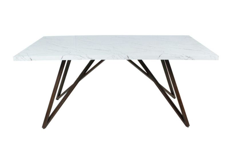 Hot Sale Home Restaurant Living Room Furniture MDF Top Color Paper Marling Dining Table