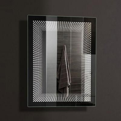 Rectangle LED Infinity Bathroom Mirror Wall Mounted with Light Anti Fog Bathroom Makeup Mirror