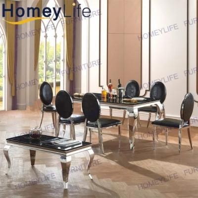 Hot Sale Modern Luxury Silver Wedding Dining Chairs with Round Back