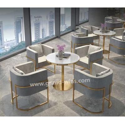Modern Home Furniture Golden Base Round Marble Table Coffee Table