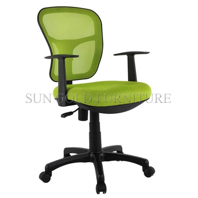 Red Armrest Fabric Swivel Staff Office Computer Chair (SZ-OC136Y)