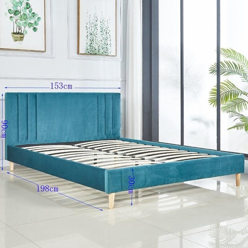 Luxury Chesterfield Boxspring Crushed Velvet King Cane Size Bed Frame