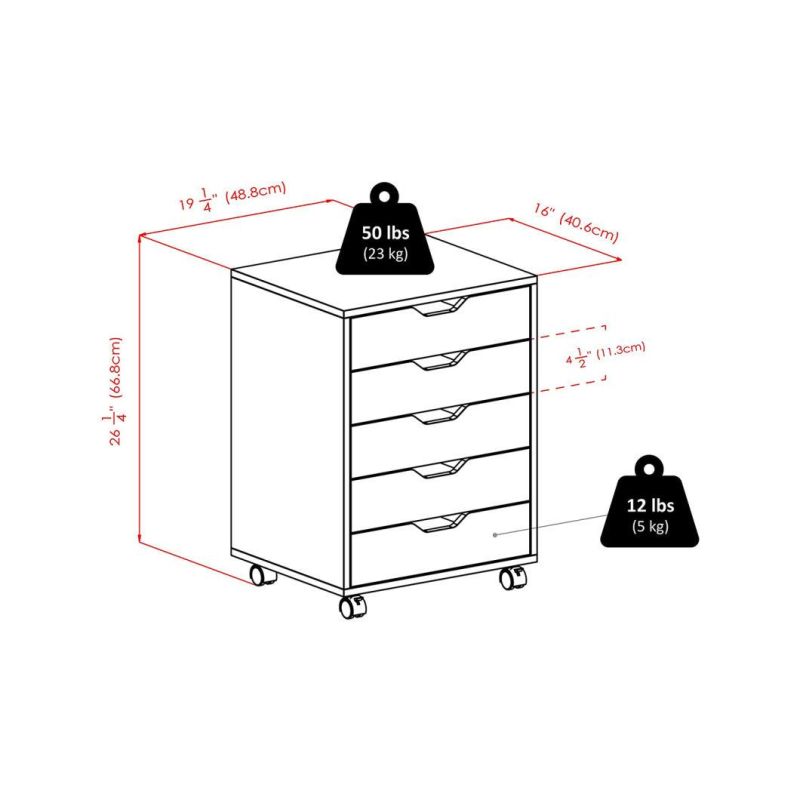 Storage Cabinet Organization with 5 Drawer