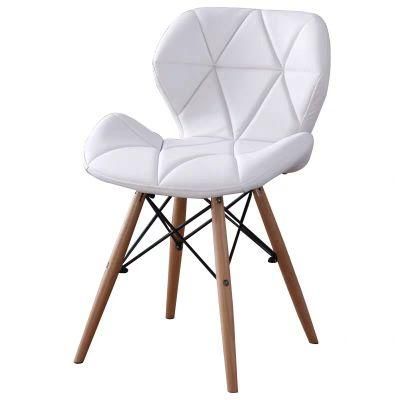 Wholesale High Quality Modern Wood Legs Red PU Leather Cushion Plastic Coffee Dining Chair