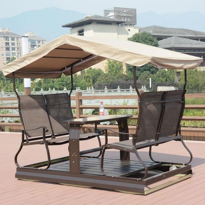 4 Seater Luxury Outdoor Patio Swing Chair with Table