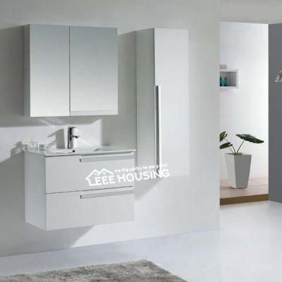 China Factory Directly Supply White Modern Bathroom Cabinet with Side Storage Cabinet