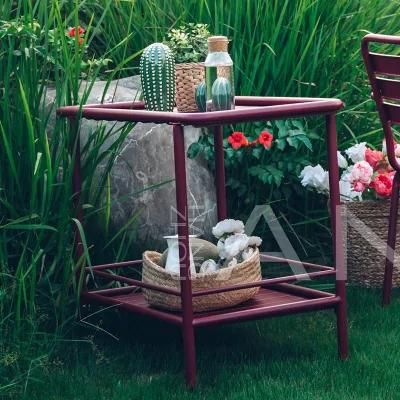Outdoor Modern Garden Accessory Food Truck Flower Pot Stand Drink Storage Steel Furniture