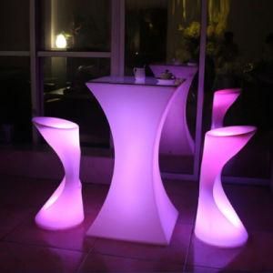 Plastic LED Antique I Shaped Pink Coffee Table for Sale