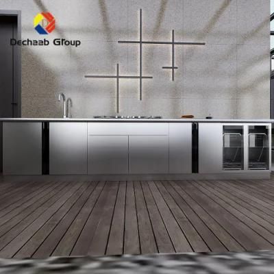 Modular Grey Glossy Surface Ready Made Panel Kitchen Cabinet