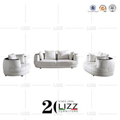 Unique Modern Furniture Living Room Leisure Wooden Leather Sectional Sofa