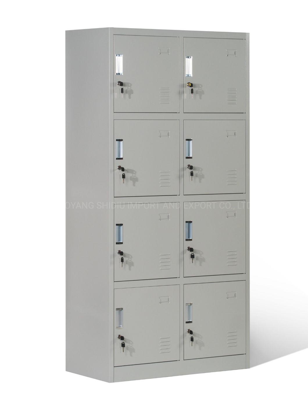 8 Compartment Door Office Employee Sundries Storage High School Locker