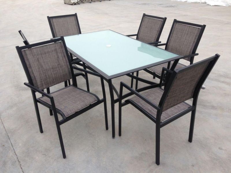 Best Choice Product 7-Piece Modern Glass Dining Table Furniture Set for Home and Garden