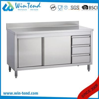 Best Sale Hotel Kitchen Cabinet Work Table with Doors and Drawers