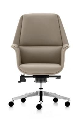 Modern Simplicity Design Cowhide Leather Computer Chair Manage Executive Chair for Office with Armrest