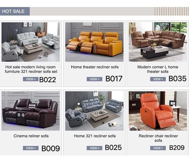 Luxury Classic European Design China Modern Style Sofa Leather Recliner Sofa