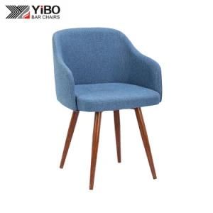 Home Furniture Simple Modern Design Iron Metal Frame Leg Fabric Restaurant Dining Chair
