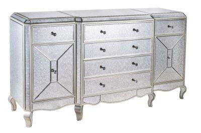 Senior Professional Safety Modern Mirrored 2 Doors Silver Large Sideboard