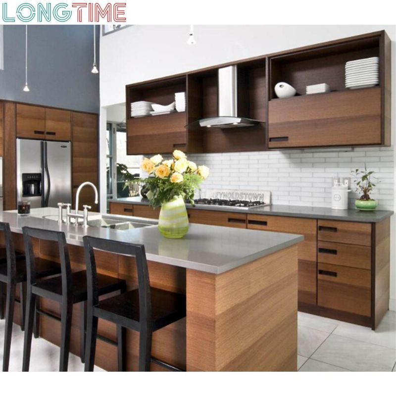 Customized Wood Color Melamine MDF Modular Design Kitchen Cabinet