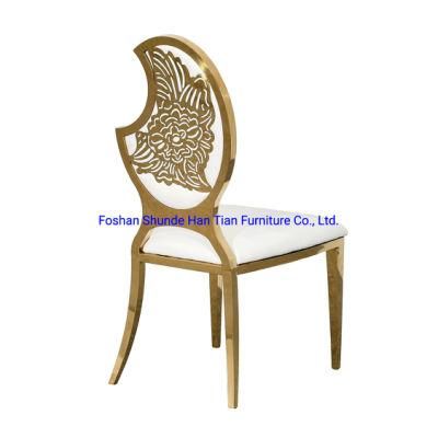 Romantic Design Special Back Gold Stainless Steel Wedding Chairs Living Room Dining Chairs