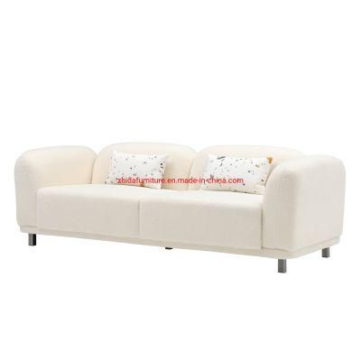 Wholesale Home Furniture Modern Design White Wool Fabric 3 Seater Sofa