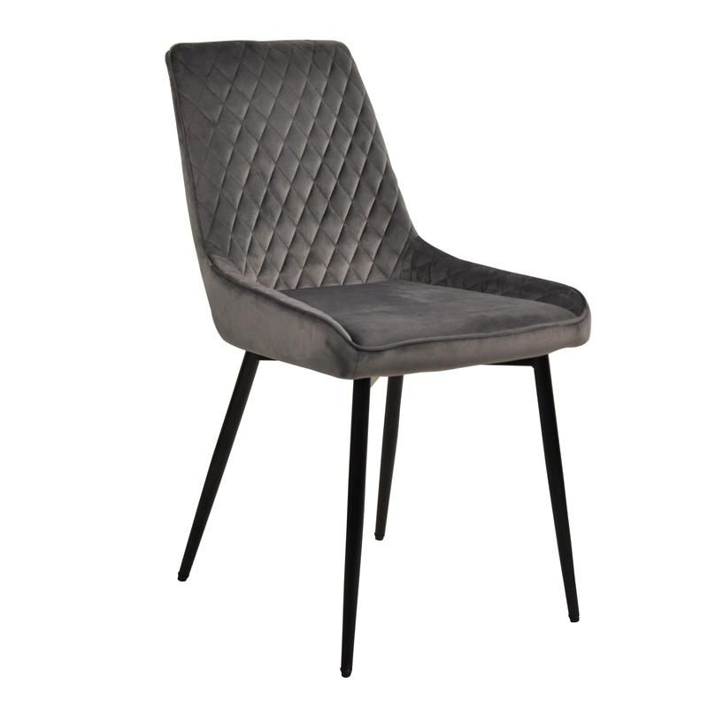 Modern Home Furniture Tube Metal Chair Fabric Velvet Dining Chair