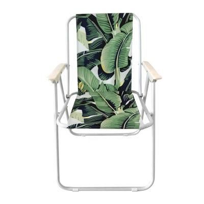 High Back Beautiful Printed Fabric Design Printing Folding Spring Chair