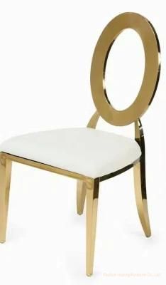 Roll Back Wedding Event Party Stacked Gold Stainless Steel Banquet Chair 300PCS. Bulk Price in Stock
