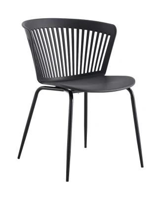 Hot Selling Home Outdoor Furniture PP Plastic Dining Chair with Metal Legs for Garden