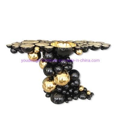 Modern Bathroom Ball Shapped Black Painting Stainless Steel Washstand Basin Gold Sink Decorative Washstand Furniture