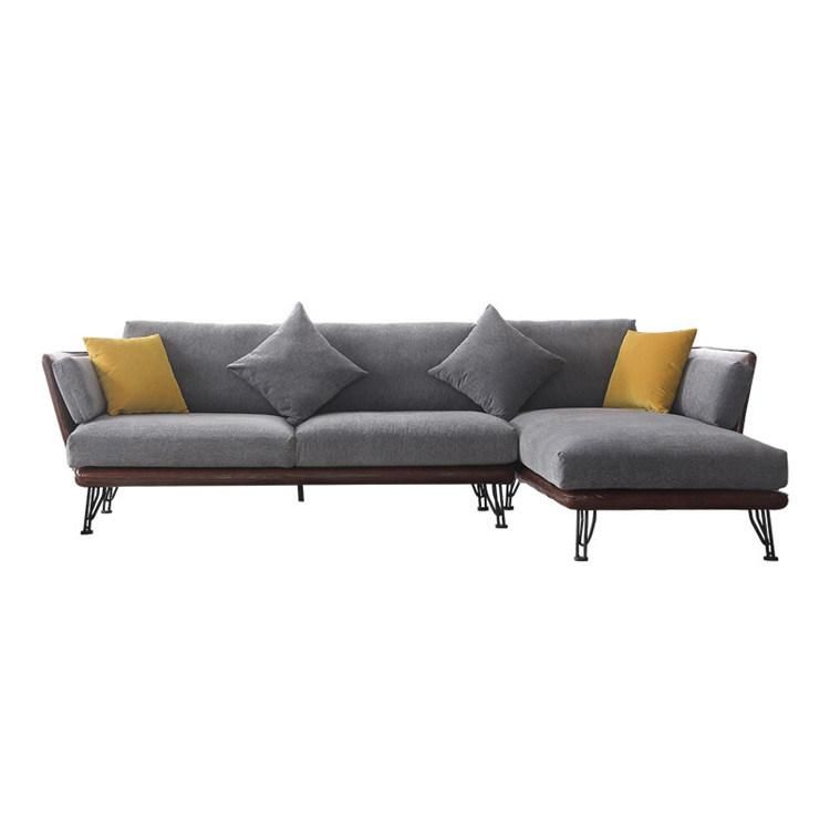 Modern European Style Upholstered Leisure Sofa Fabric Couch Home Living Room Sofas