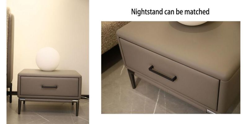 Modern Bedroom Furniture Soft Sherpa Fabric King Queen Size Bed with Ergonomic Headbord