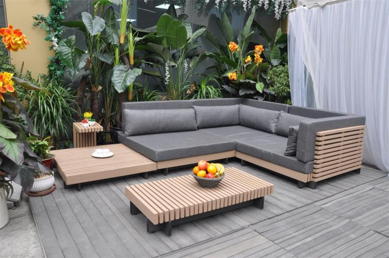 Modern Teakwood Garden Outdoor Custom Furniture Set Patio Fabric Sofa