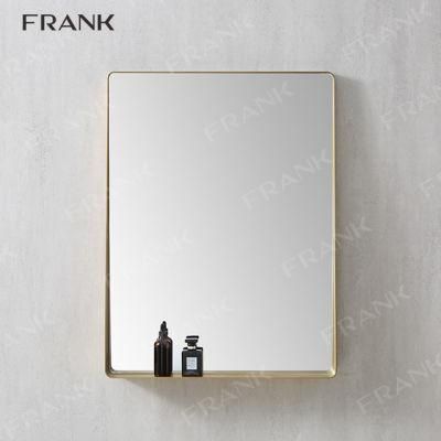 Custom Light Metal Frame Rectangular Bathroom Mirror Glass