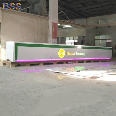 Custom 8 Meters Long Restaurant Fast Food Bar Counter