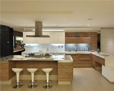 Minimalist Design High Grade Large Sized Waterproof Laminate Kitchen Cabinet with Kitchen Island