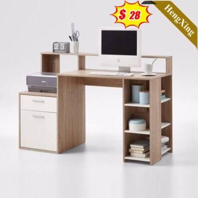 a Wood Mixed White Color School Student Office Furniture Square Storage Computer Table with Drawers