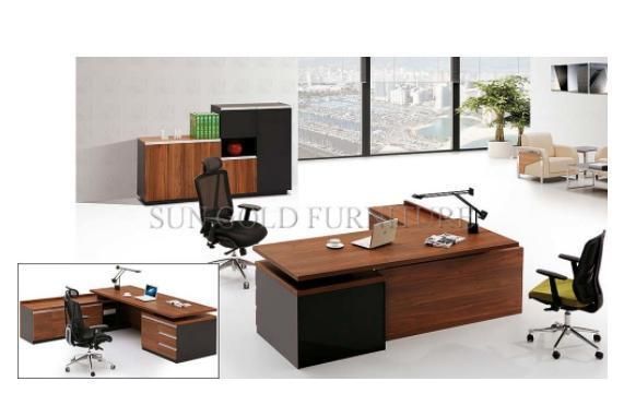 Wholesale L Shape Hot Selling Melamine Wooden with Vice Cabinet Office Desk (SZ-OD307)