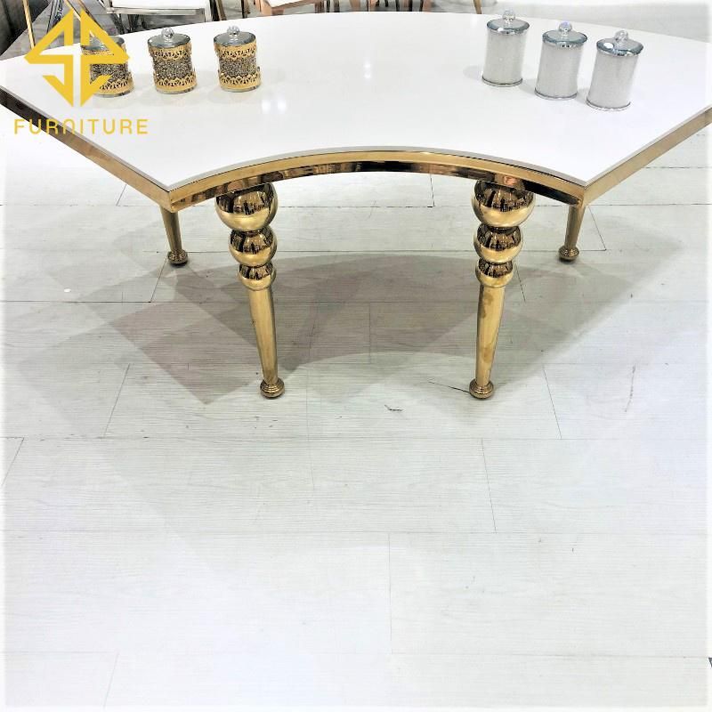 Sawa Modern Design Golden Marble Top Table for Banquet Use