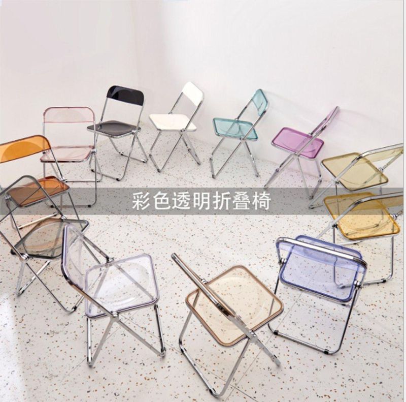 Transparent Acrylic Dining Chair Fashion Clothing Store Makeup Folding Chair