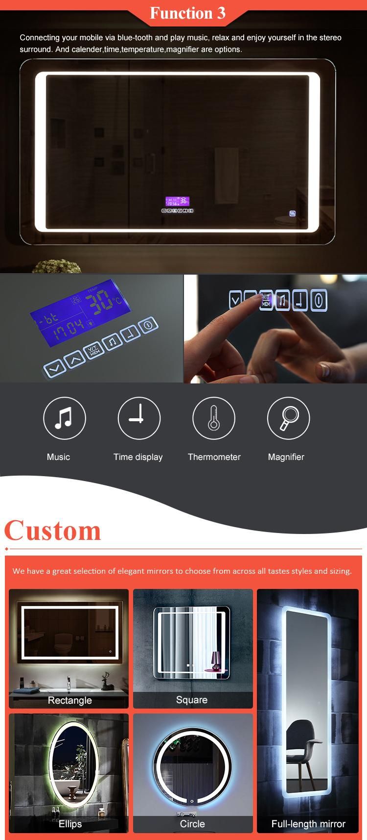 24 Inch LED Backlit Bathroom Mirror Touch Sensor Mirror