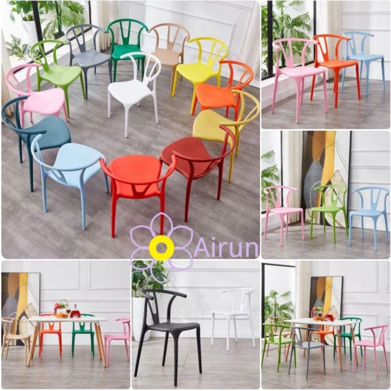 Plastic Garden Chair Moistureproof PP Dining Chair Waterproof Stackable Chair