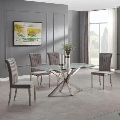 Modern Home Furniture Dining Room Table Sets with Glass Top