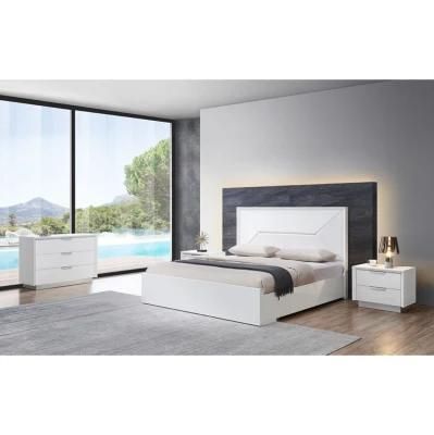 Nova Modern Home Furniture Pure White Bedroom Set with 3 Pieces