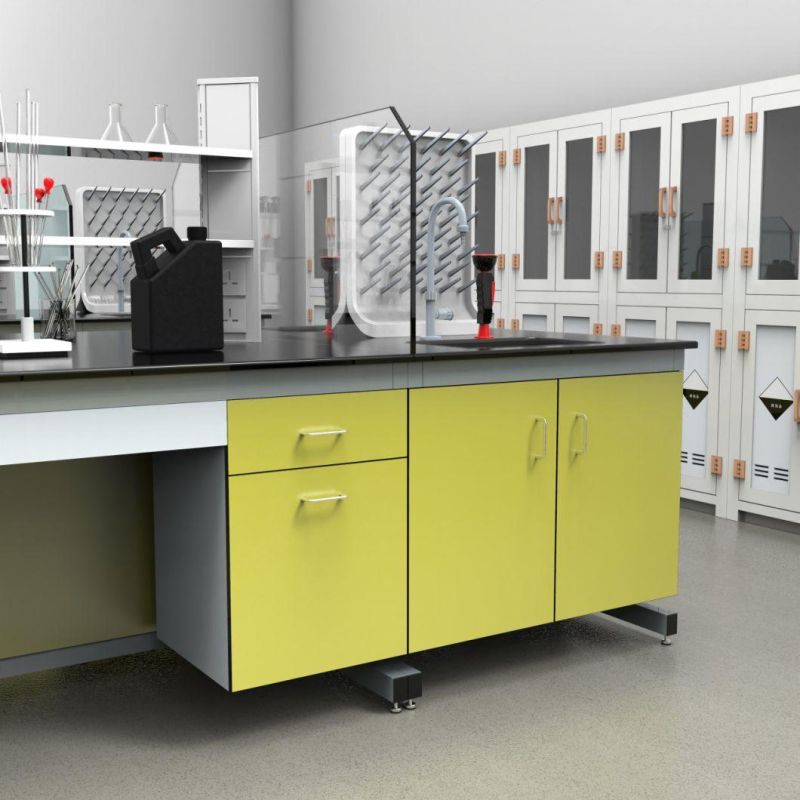 High Quality Hot Sell Chemistry Steel Lab Furniture with Cover in Dispenser, Wholesale Bio Steel Central Laboratory Bench/