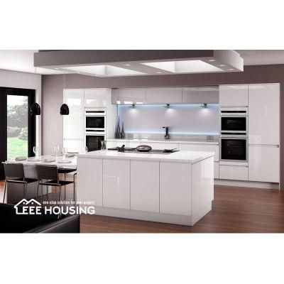 China Supply Custom Made Modern White High Gloss Plywood Acrylic Private House Kitchen Cabinet