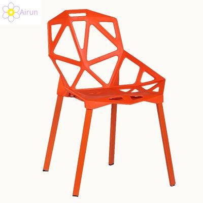 Fashion Model Design Metal Legs PP Cover Colors Available Plastic Chair for Dining Room