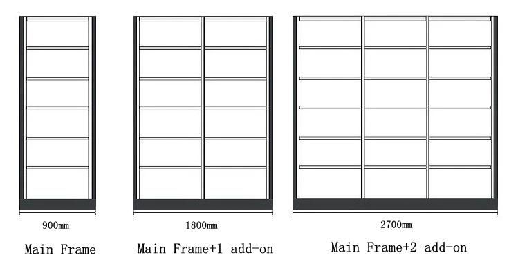 Customized Modern Furniture Double Sided Steel Library Bookshelves for Sale