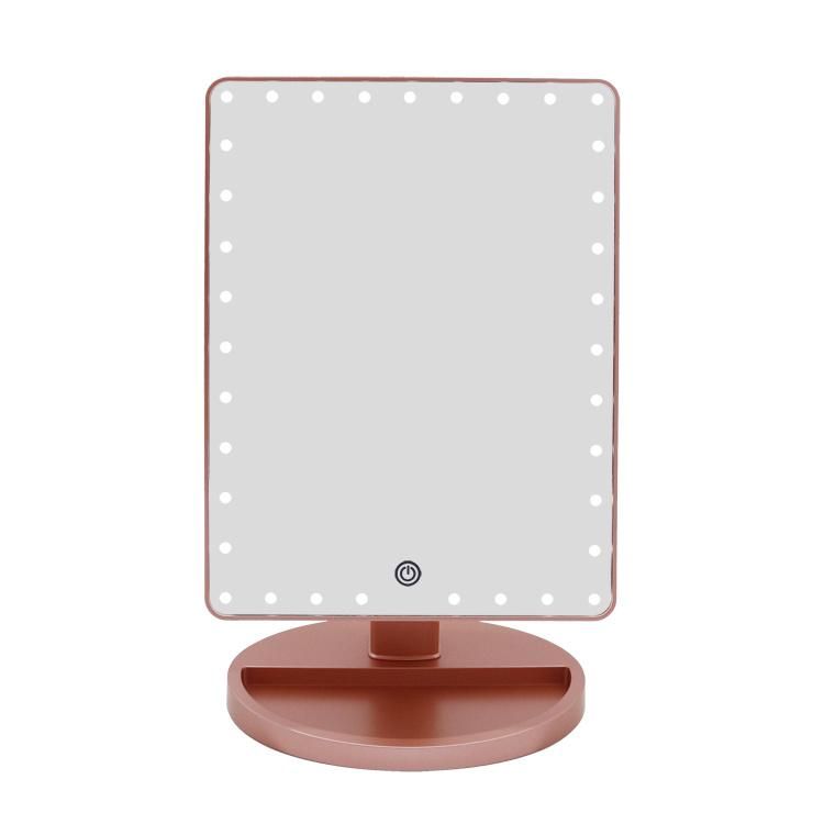 2019 Amazon Top Seller Vanity Dressing Table Mirror with Lights Desktop Rose Gold Lighted Mirror