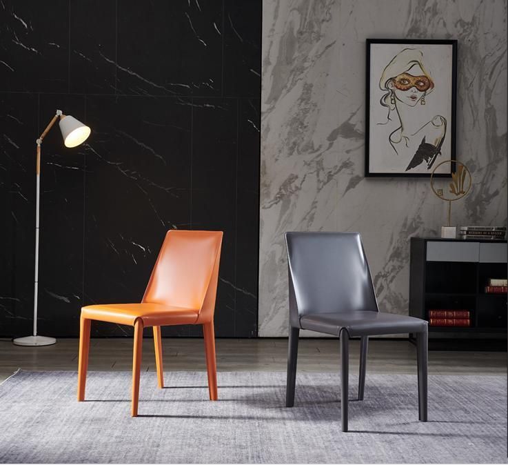 Office Negotiation Hotel Restaurant Metal Leather Dining Chairs